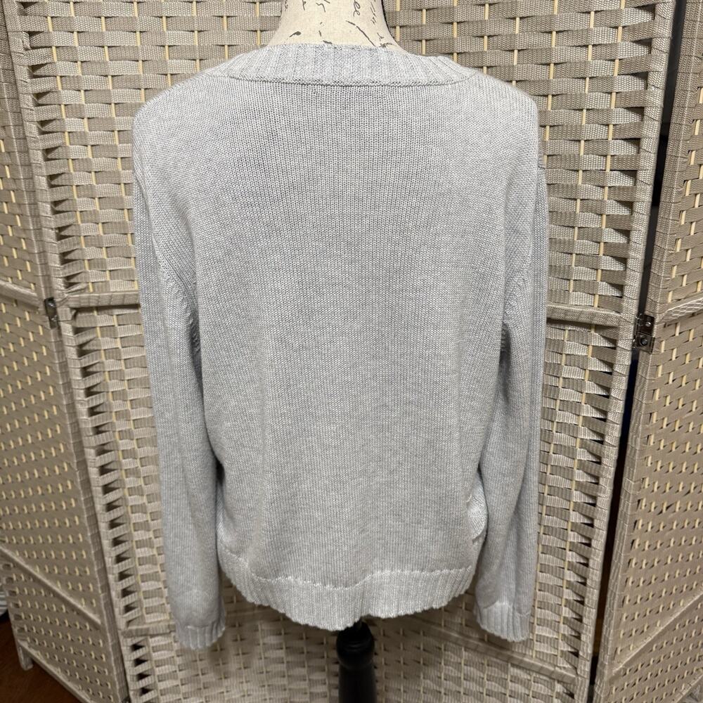 Alashan PEACE Cotton Cashmere Pullover Crew Sweater Women XL Gray Long Sleeve - Picture 3 of 10